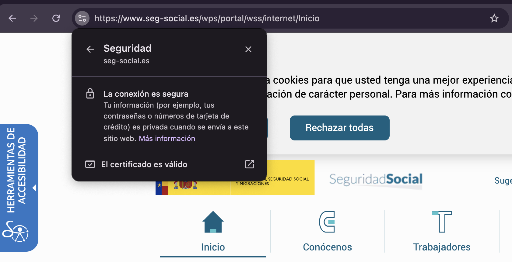 Página web oficial de la Seguridad Social